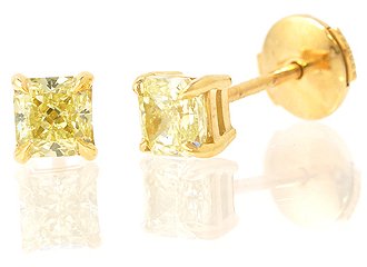 Canary yellow diamond earrings deals for mens