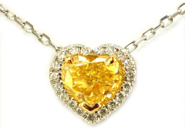 Yellow Diamond Heart-shaped Pendant