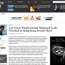FORBES - 3.37-Carat 'Purple Orchid' Diamond To Be Unveiled At Hong Kong Jewelry Show
