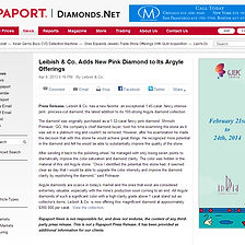 Rapaport - Leibish & Co. Adds New Pink Diamond to Its Argyle Offerings