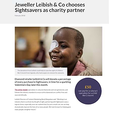 Jeweller Leibish & Co chooses Sightsavers as charity partner