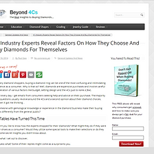 Beyond 4C's - 41 Industry Experts Reveal Factors On How They Choose And Buy Diamonds For Themselves