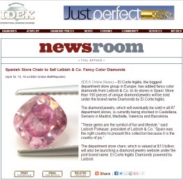 IDEX Online - Spanish Store Chain to Sell Leibish & Co. Fancy Color Diamonds