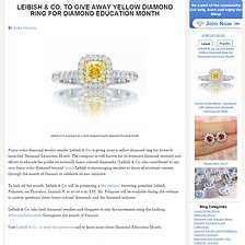LEIBISH & CO. TO GIVE AWAY YELLOW DIAMOND RING FOR DIAMOND EDUCATION MONTH