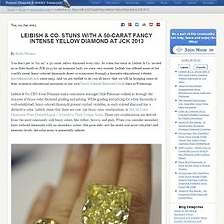 Pricescope - LEIBISH & CO. STUNS WITH A 50-CARAT FANCY INTENSE YELLOW DIAMOND AT JCK 2013