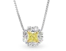 YELLOW/WHITE DIAMOND 18 KT GOLD PENDANT - Image 1