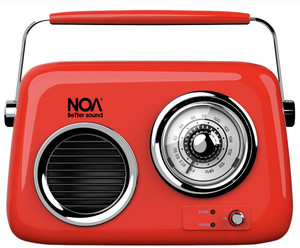 NOA Retro רדיו משולב רמקול Bluetooth מעוצב בסגנון רטרו – אדום 