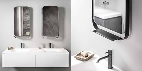 Badkamer spiegel met zwarte lijst. Draaibare badkamer spiegel design B DUTCH.