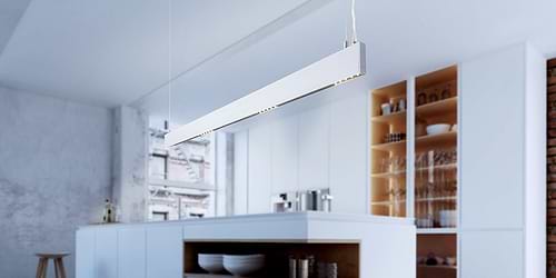 Design hanglampen Linear Light Slim Matt White inbouw