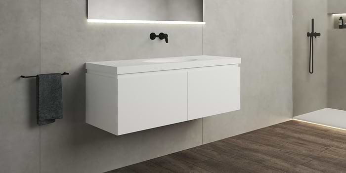 B DUTCH Sorrento Badkamermeubel 1300, 130 cm, Solid Surface Corian