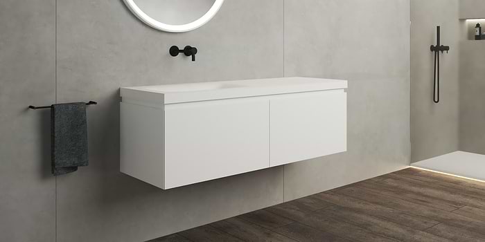 B DUTCH Sorrento Badkamermeubel 1400, 140 cm, Solid Surface Corian