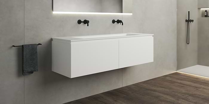B DUTCH Sorrento Badkamermeubel 1500, 150 cm, Solid Surface Corian