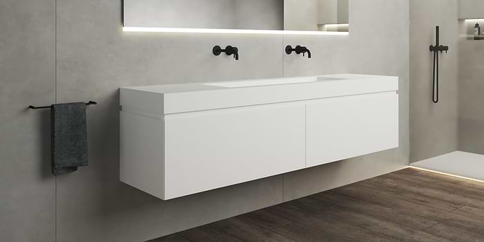 B DUTCH Sorrento Badkamermeubel 2000, 200 cm, Solid Surface Corian