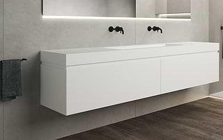 Sorrento badkamermeubel B DUTCH. Op maat zelf samen te stellen in de B DUTCH badkamer configurator. Badkamermeubel, wastafelmeubel, wasmeubel, badmeubel, wastafelonderkast, ondermeubel wastafel.