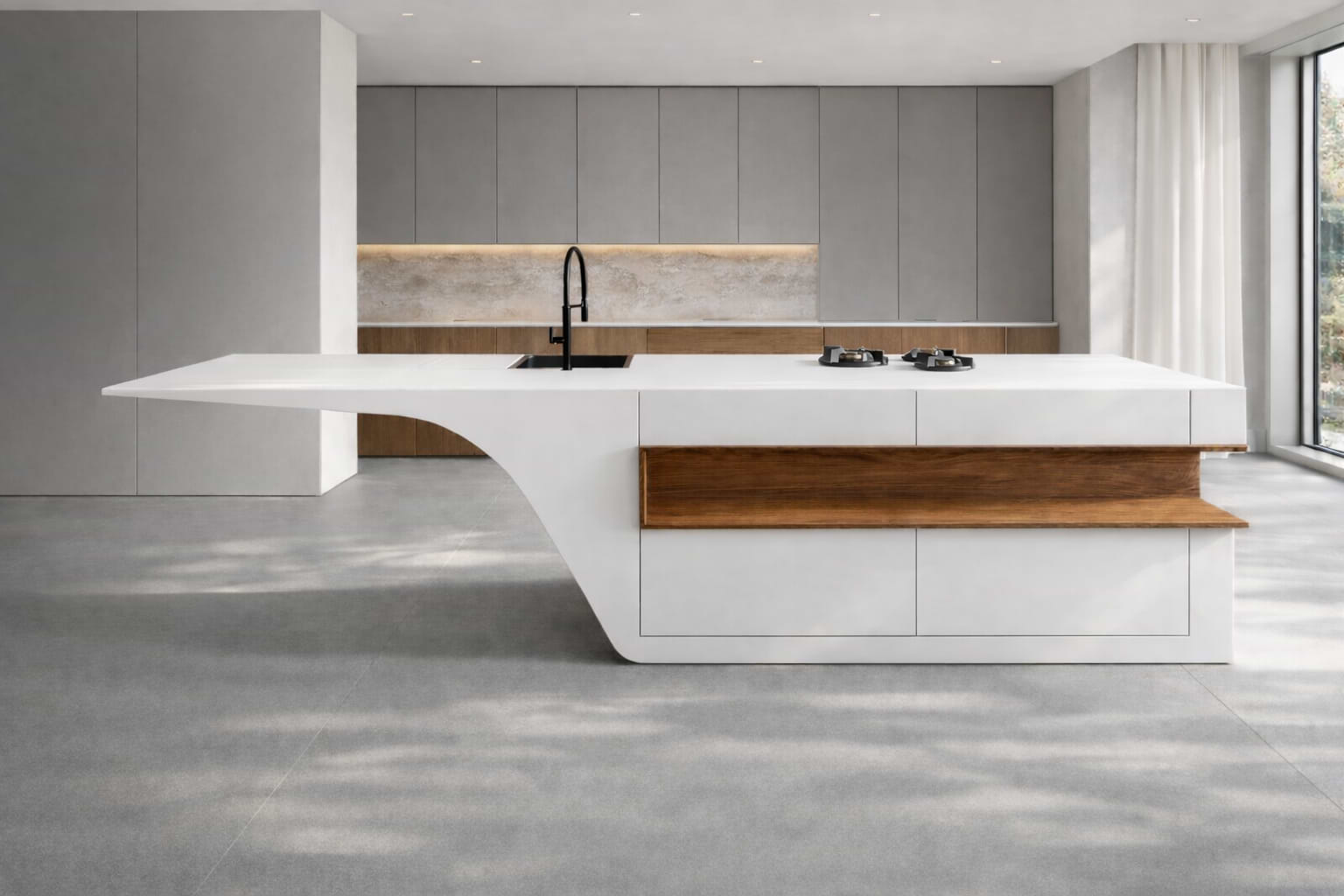 organisch corian kookeiland