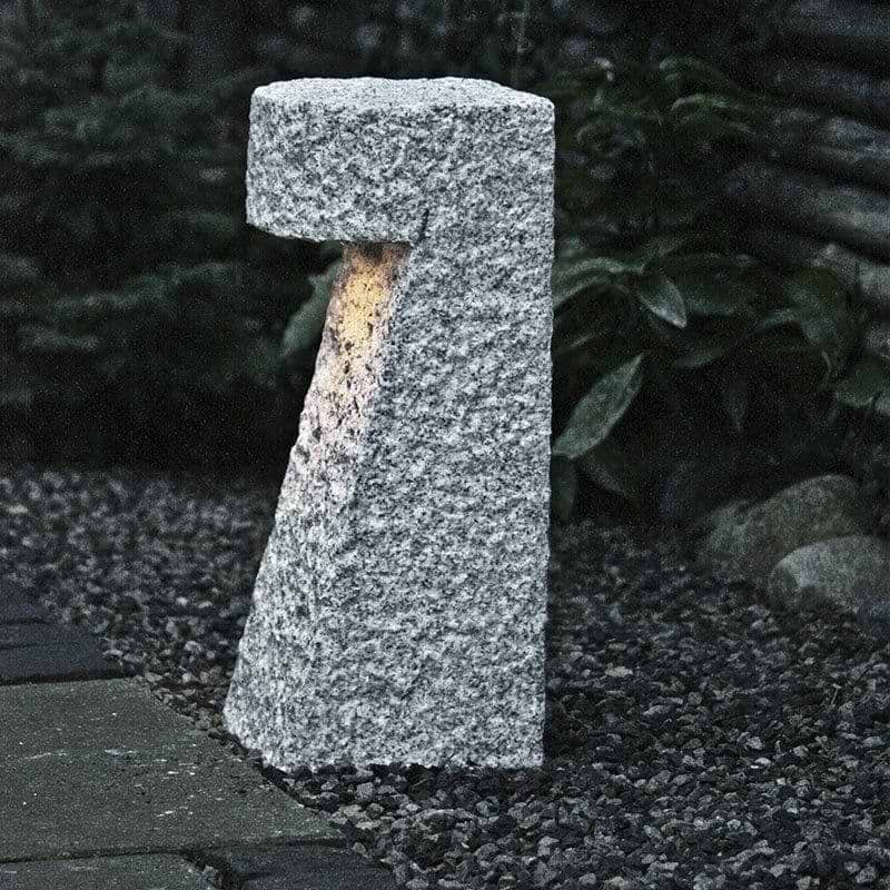 Havelampe 'Lunaria' - Lysegrå Granit - Højde 50 cm