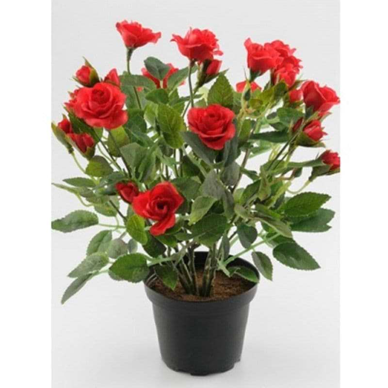 Kunstig rød rose 30 cm