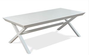 שולחן אלומיניום נפתח 216/297 לבן דגם טרויה
