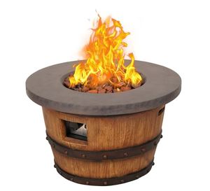 שולחן אש/גז דמוי חבית עץ מק"ט TM170902 FIRE PIT (פייר פיט)