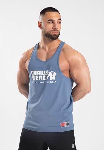 Gorilla Wear - Stripe Stretch Tank Top - Blue – Numbskullz Fitness &  Survival