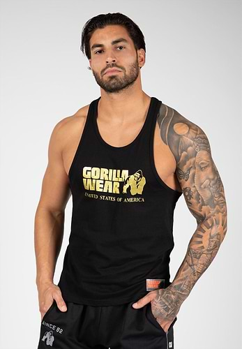 Gorilla Wear - Stripe Stretch Tank Top - Blue – Numbskullz Fitness &  Survival