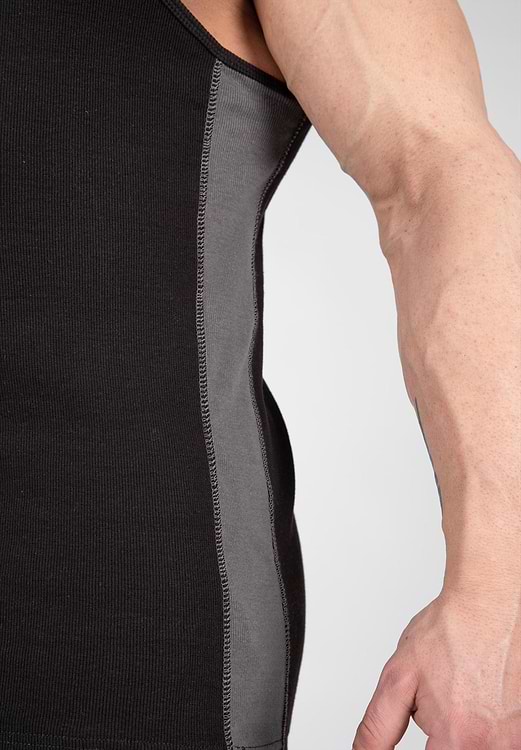 Richmond Rib Tank Top - Black/Gray - 2XL/3XL Gorilla Wear