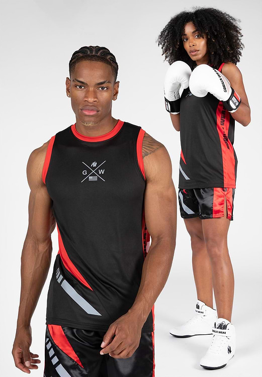 Hornell Tank Top - Black/Red - XS Gorilla Wear