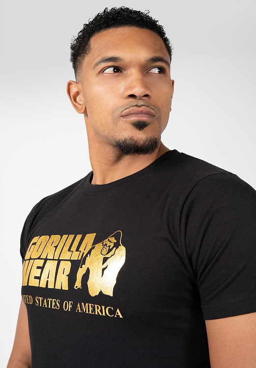 Classic T-shirt - Black/Gold - S Gorilla Wear
