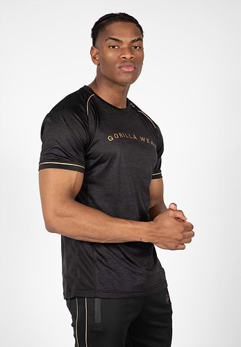 Camiseta Musculación Manga Corta Hombre GORILLA WEAR Classic Work Out Negro