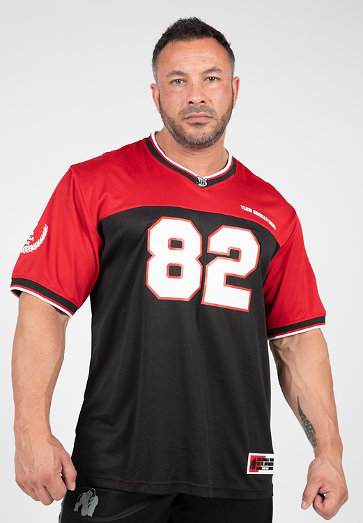 Trenton Football Jersey - Black/Red - 2XL Gorilla Wear