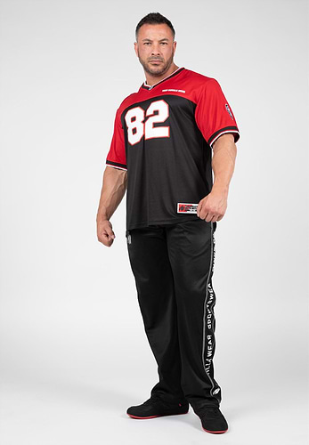 Red and black football jersey outlet