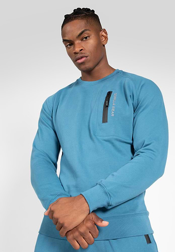 Oswego S L Hooded T Shirt Blue Gorilla Wear