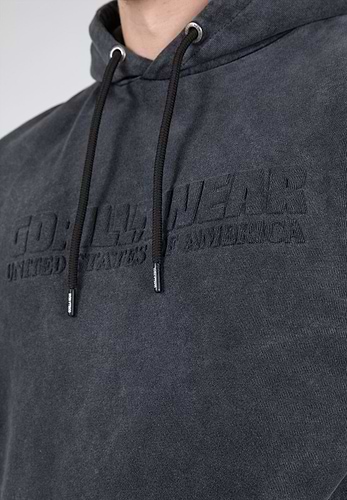 Crowley Heren Oversized Hoodie Washed Grijs XL Gorilla Wear