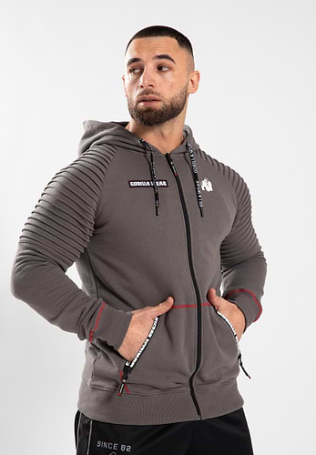 Utah Zipped Hoodie - Light Gray Melange - L Gorilla Wear