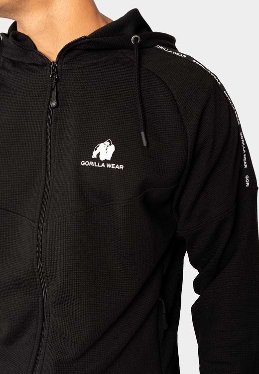 Harvey Hooded Track Jacket - Black - S Gorilla Wear
