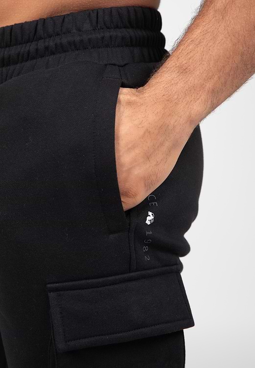 Hudson Cargo Sweat Shorts - Black - 4XL Gorilla Wear