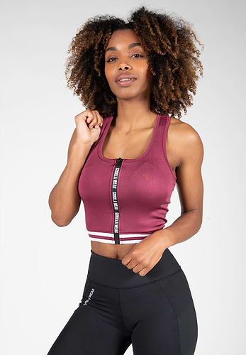 Zip front store crop top