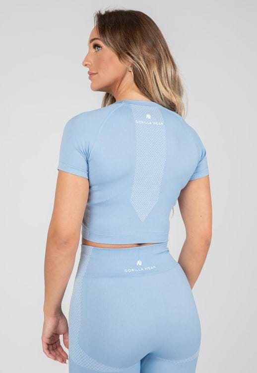 Selah Seamless Crop Top - Light Blue - S/M Gorilla Wear