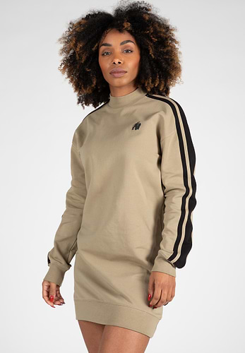 Isabella Sweatshirt Jurk Beige S Gorilla Wear