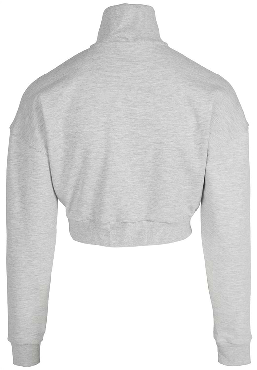 Ocala Cropped Half-Zip Sweatshirt - Gray - XS Gorilla Wear