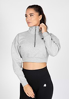 Ocala Cropped Half-Zip Sweatshirt - Gray - XS Gorilla Wear