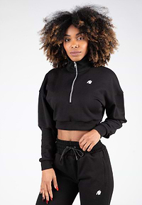 Ocala Cropped Half-Zip Sweatshirt - Black - XS Gorilla Wear