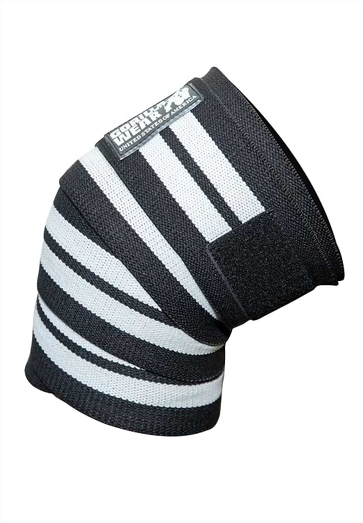 Knee Wraps - Black/White - 200CM Gorilla Wear