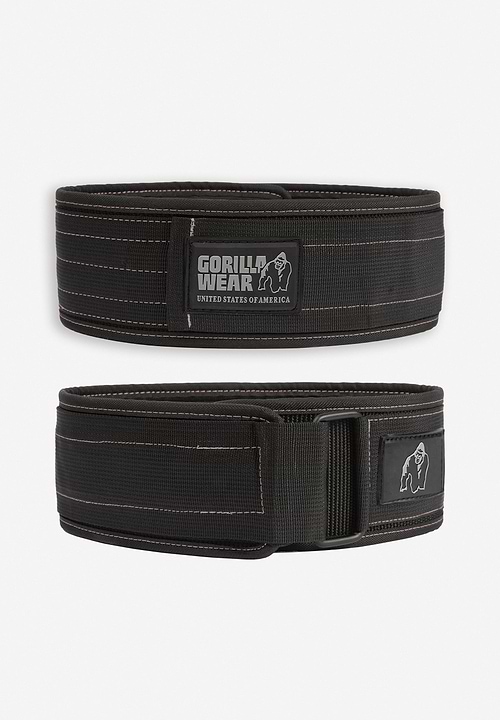 Gorilla Wear 4 Inch Nylon Lifting Belt - Black/Gold - L/XL Gorilla