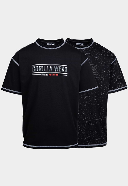 Saginaw Oversized T-Shirt - Washed Black - L Gorilla Wear