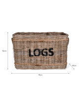 Log Basket with Rope