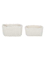 Set of 2 Chesil Rectangular Baskets - Warm White