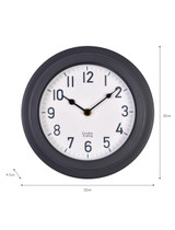 Tenby Clock 22cm Carbon