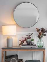 Cherington Wall Mirror - 80cm hanging above a side table