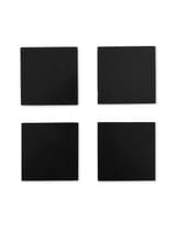Set of 4 Square Marble Coasters - Black